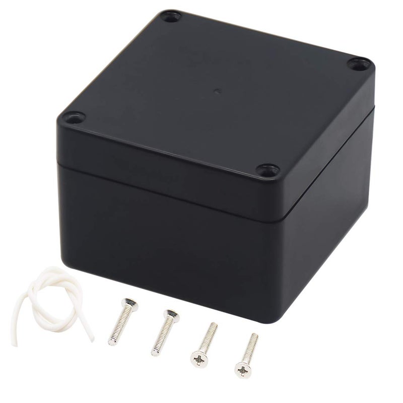 Zulkit Junction Box, Zulkit Project Box IP65 Waterproof Outdoor Box ABS Plastic Electrical Boxes Electronic Enclosure Black 3.27 x 3.19 x 2.20 inch (83 x 81 x 56mm)(Pack of 1) - Image 1